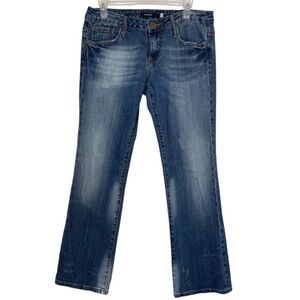 Vigoss Blue Light Washed Distressed Denim Jeans Low Rise Juniors Size 11 Y2K